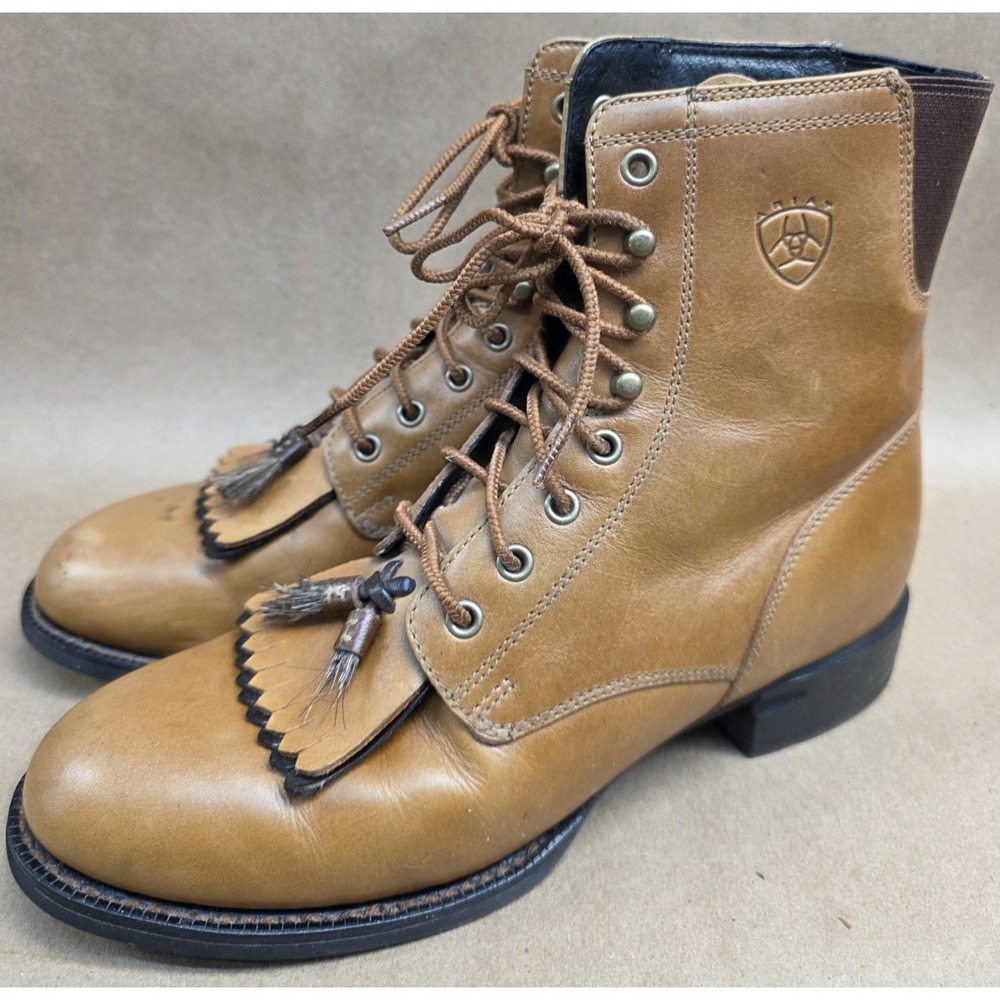 Ariat Sz 7.5 B Women's Leather Equestrian Tassel Horse Brown Boots Style 33471